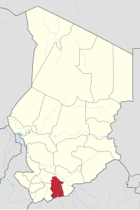 Map of Chad showing Mandoul.