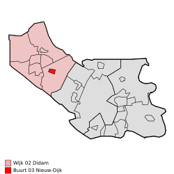 Location of Nieuw-Dijk in the municipality of Montferland