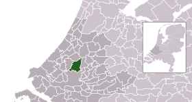 Highlighted position of Lansingerland in a municipal map of South Holland