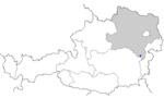 Map of Austria, position of Aspang-Markt highlighted