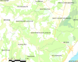 Mapa obce Saint-Martin-sur-Lavezon
