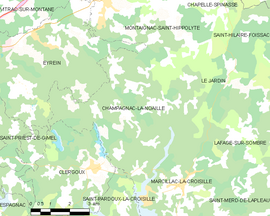 Mapa obce Champagnac-la-Noaille