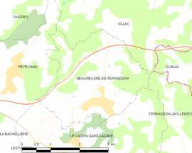 Mapa obce Beauregard-de-Terrasson