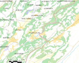 Mapa obce Villers-le-Lac
