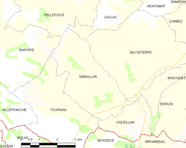 Mapa obce Sabaillan