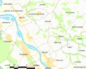 Poziția localității Rions