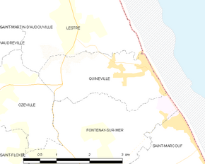 Poziția localității Quinéville