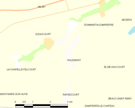 Mapa obce Voilemont