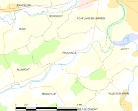 Mapa obce Friauville