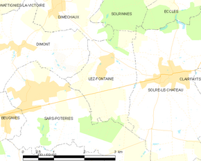 Poziția localității Lez-Fontaine