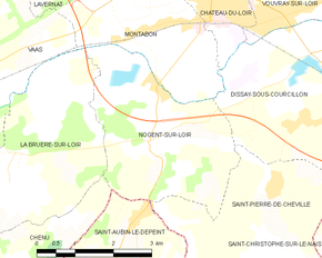 Poziția localității Nogent-sur-Loir