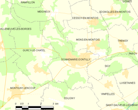 Mapa obce Donnemarie-Dontilly