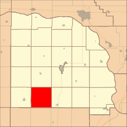 Map highlighting Rock Creek Township, Saunders County, Nebraska.svg