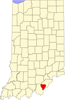 Locatie van Floyd County in Indiana