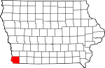Mapa del estado que destaca el condado de Fremont