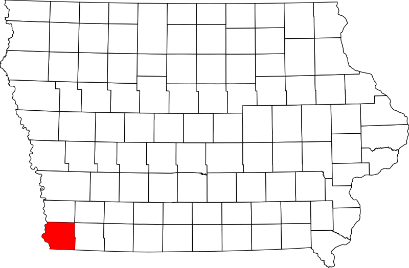 صورة:Map of Iowa highlighting Fremont County.svg