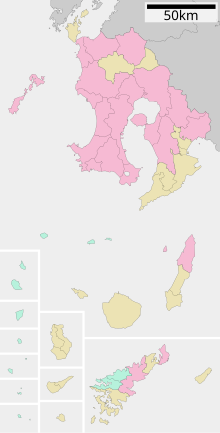 Map of Kagoshima Prefecture     City      Town      Village