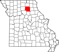 Map of Missouri highlighting Macon County