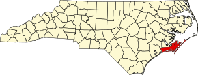 Poziția localității Comitatul Carteret, Carolina de Nord