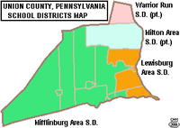 Map of Union County, Pennsylvania Public School Districts Map of Union County Pennsylvania School Districts.png