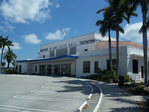 Miami City Hall, located at Dinner Key in Coconut Grove, is home to Miami's primary administrative offices.