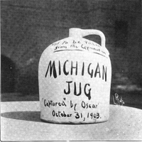 Photograph of the "Michigan Jug" (which was neither little nor brown) from the 1909 Michiganensian Michigan Jug.png