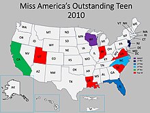 Miss America Outstanding Teen 2010 pada map.jpg