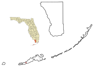 Monroe County Florida Obszary włączone i nieposiadające osobowości prawnej Big Coppitt Key Highlighted.svg
