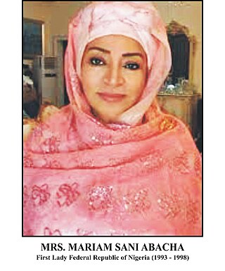 <span class="mw-page-title-main">Maryam Abacha</span> First Lady of Nigeria (1993–1998)