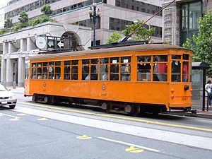 Muni Milan tram 1807 on Market St.JPG