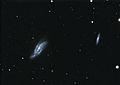 Amateur image of NGC 4088, left, and companion NGC 4085, right