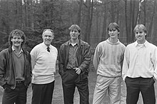 Nederlands Elftal bijeen в Zeist vlnr Blind, Rinus Michels, van t Schip, Bo, Bestanddeelnr 933-6401.jpg