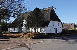 Denkmalgeschütztes Bauernhaus (ehem. Kolonistenstelle) in Neuberend, Kreis Schleswig-Flensburg.