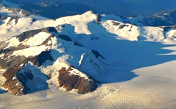 Looking south at Nugget Mountain centered at top of frame