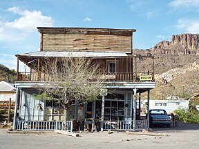 The Oatman Drug Company Building, built 1915 and listed in the NRHP