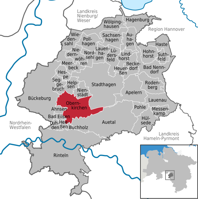 Elhelyezkedése Schaumburg járás térképén