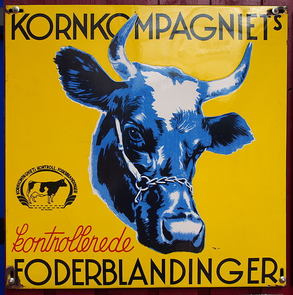 File:Old Danish enamel advertising sign, Kornkompagniets Foderblandinger.JPG