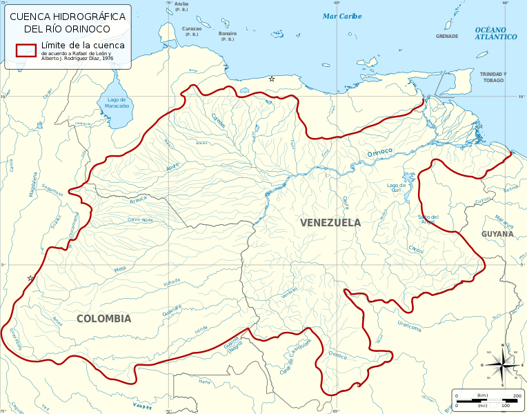 File:Orinoco drainage basin map (plain)-es.svg