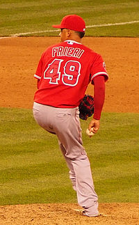 Frieri during his tenure with the Los Angeles Angels in 2014