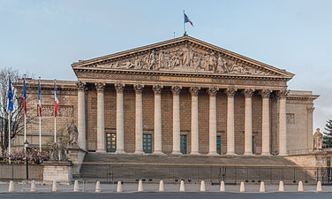 Facade of the Palais Bourbon, added by Napoleon in 1808