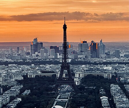 Paris sunset from the Tour Montparnasse observation deck