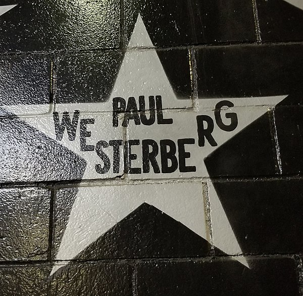 Westerberg's star on the outside mural of Minneapolis nightclub First Avenue