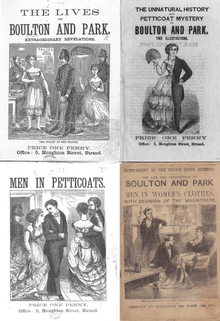 Four covers of scandal sheet press, all focusing on the lurid aspects of the case