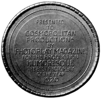 Image: Photoplay Medal 1920