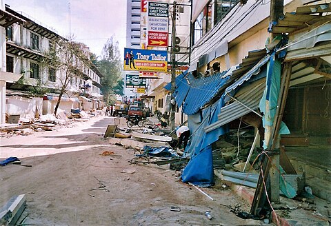 Patong Beach in Thailand after the tsunami