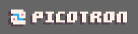 Pixel art: icon and the text "Picotron" in white on black.