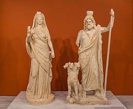 Pluto Serapis and Persephone Isis Heraklion museum.jpg