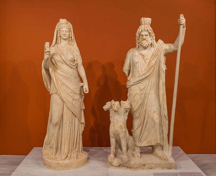 File:Pluto Serapis and Persephone Isis Heraklion museum.jpg