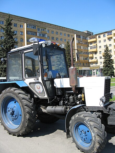 Police tractor in Minsk.