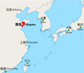 Placering af Qingdao